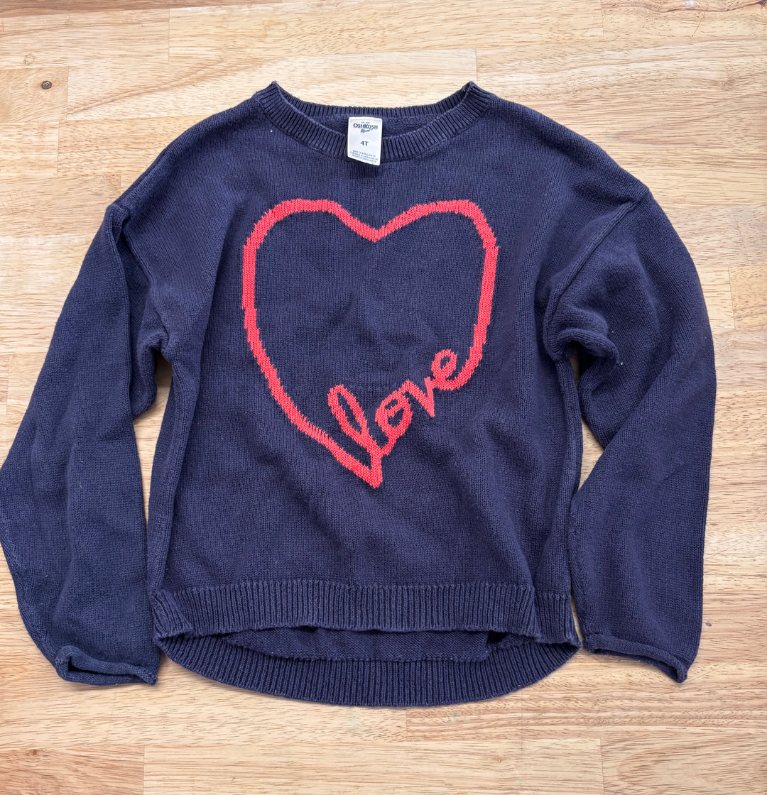 OshKosh Knit Sweater with Heart – Size 4T