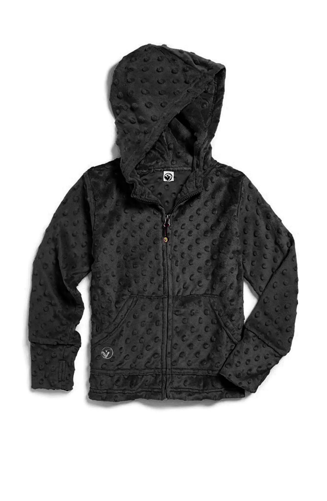Limeapple Minky Bubble Zip Hoodie | Black