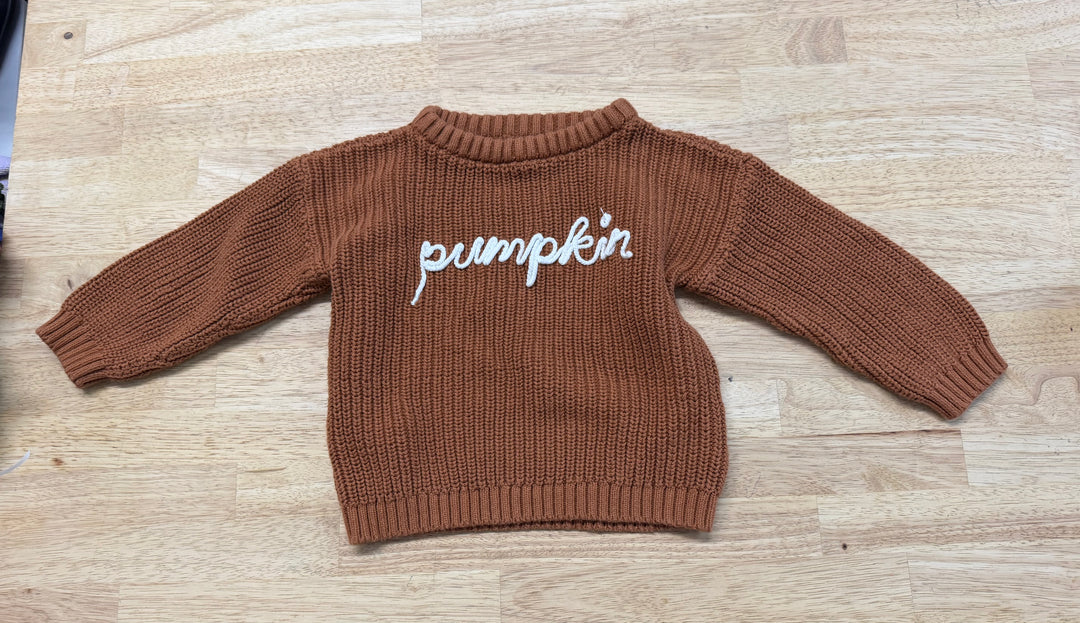 Pumpkin Knit Sweater – 18–24M | Excellent