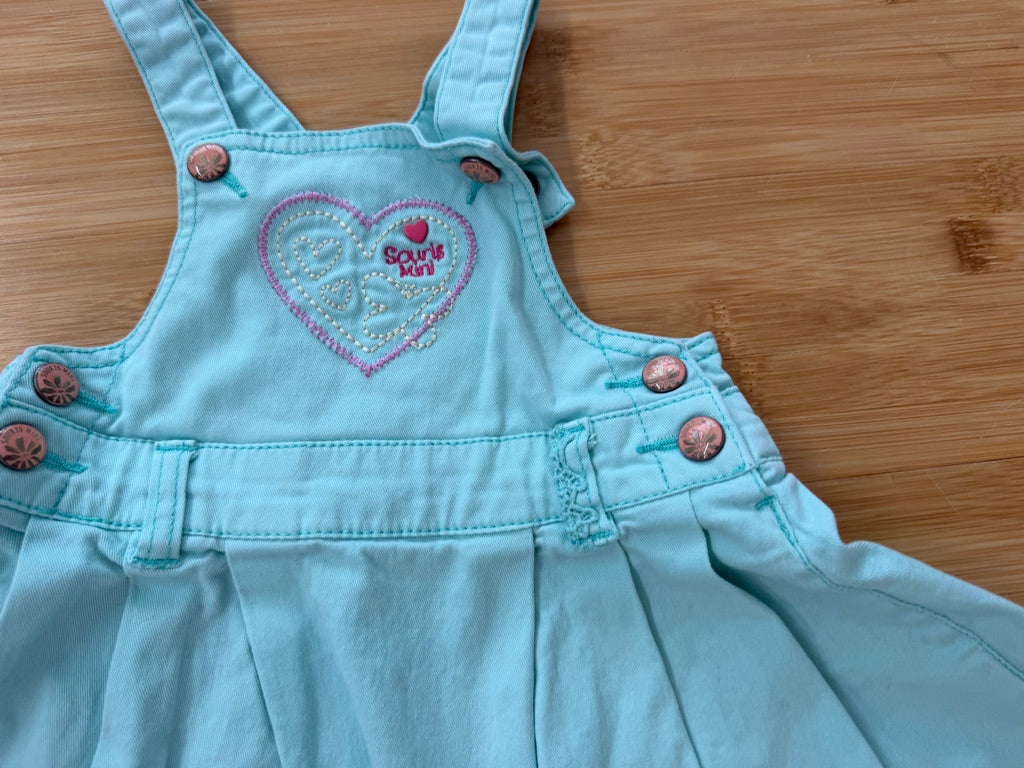 Souris Mini Light Blue Denim Embroidery Jumper Dress – 18M