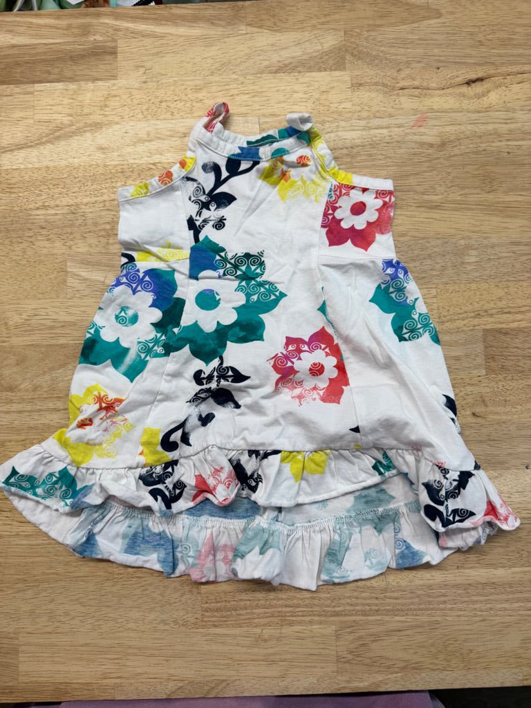 Tea Collection Blue & Yellow Floral Tank Dress – 12–18M | White - Nest and Sprout-Consignment