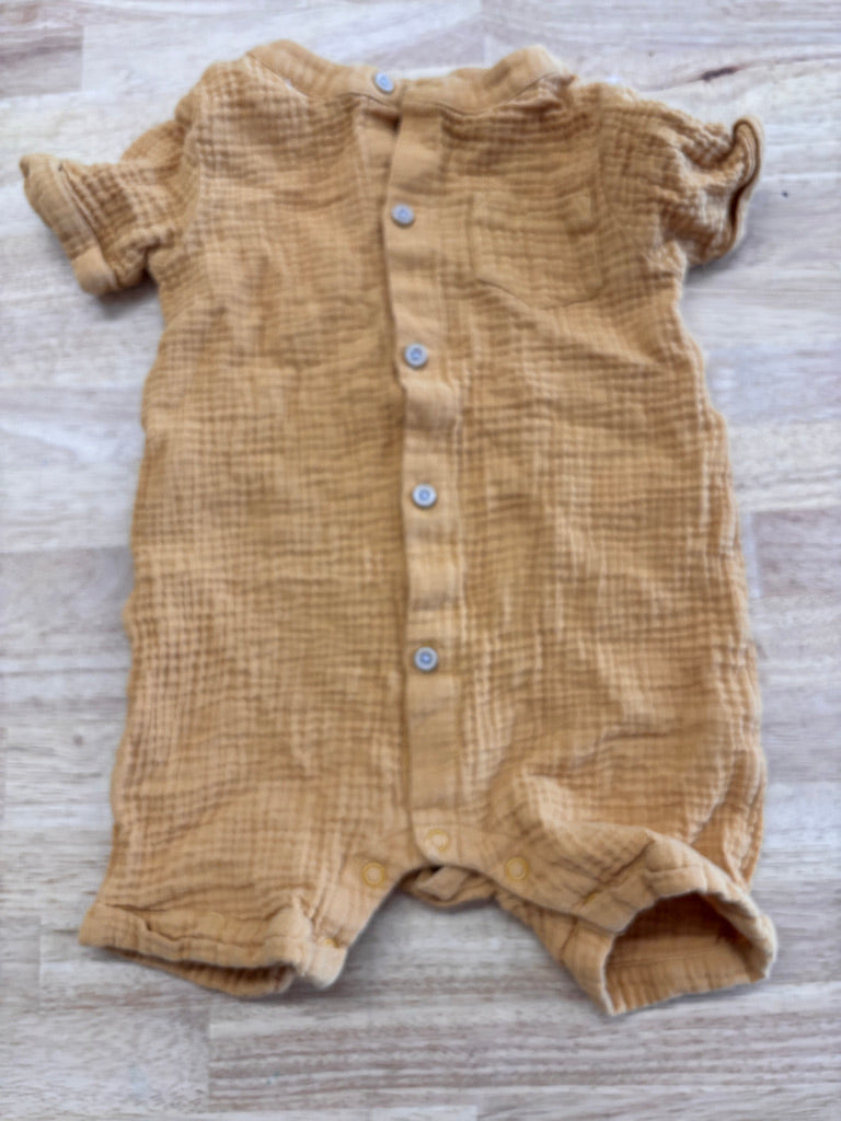Joe Fresh Muslin Short Romper – Size 18-24M Mustard