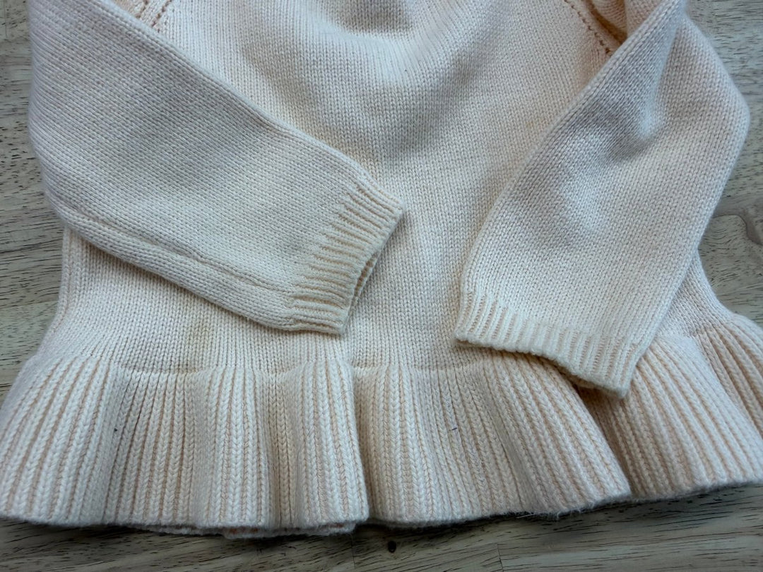 Jamie Kay Peach Ruffle Peplum Knit Sweater – 1Y | Play - Nest and Sprout-Consignment