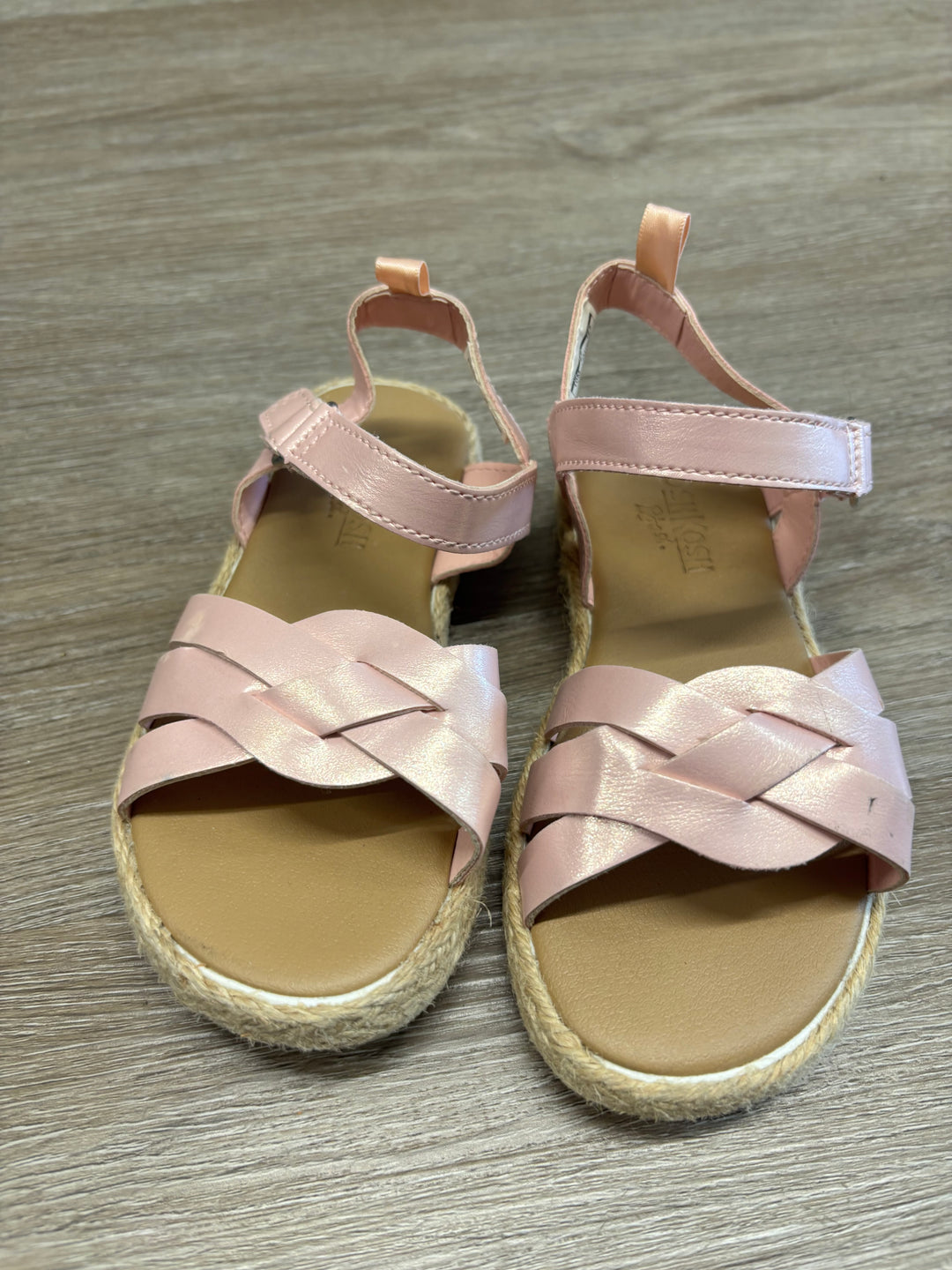 OshKosh Pink Metallic Braided Sandals | Size 10