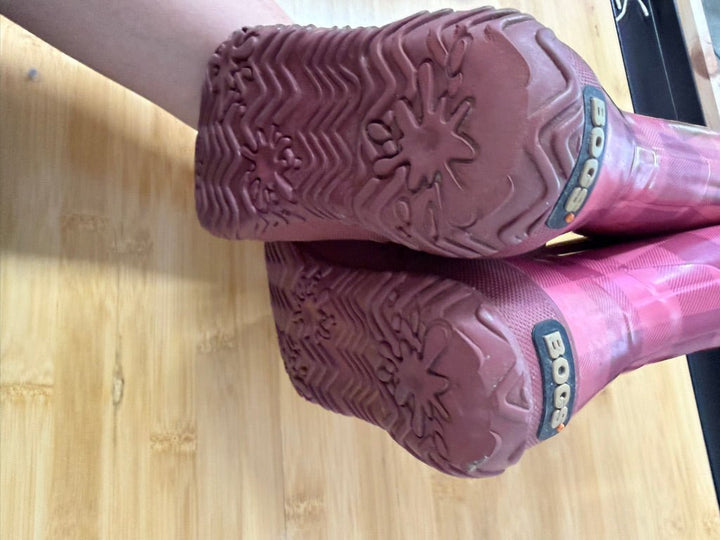 Bogs Rain Boots – 12 | Pink Fuchsia Plaid - Nest and Sprout - Consignment