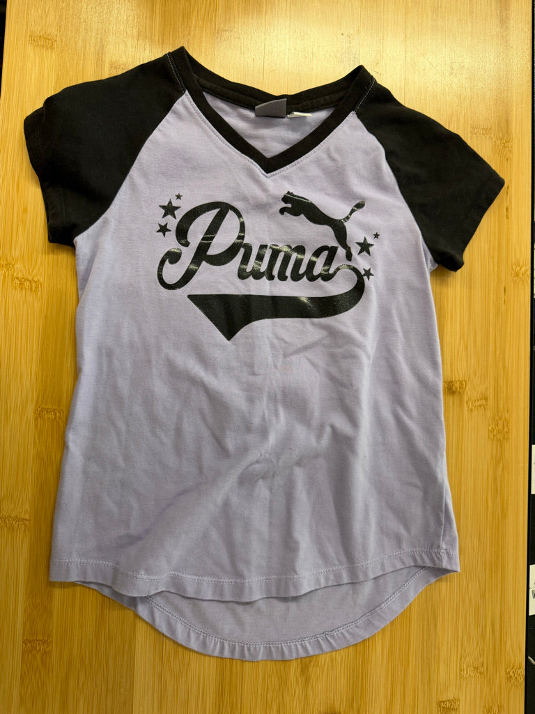 Puma Short Sleeve Top – 8 | Purple & Black Puma Logo