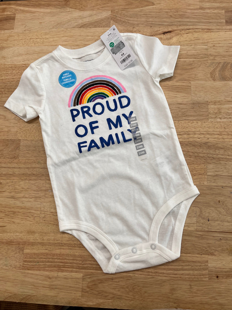 Carters 24M Bodysuit "Proud of My Family" NWT