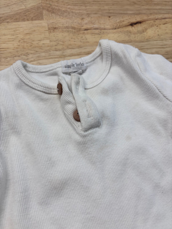 Simple Littles Ribbed Bodysuit – 6–12M
