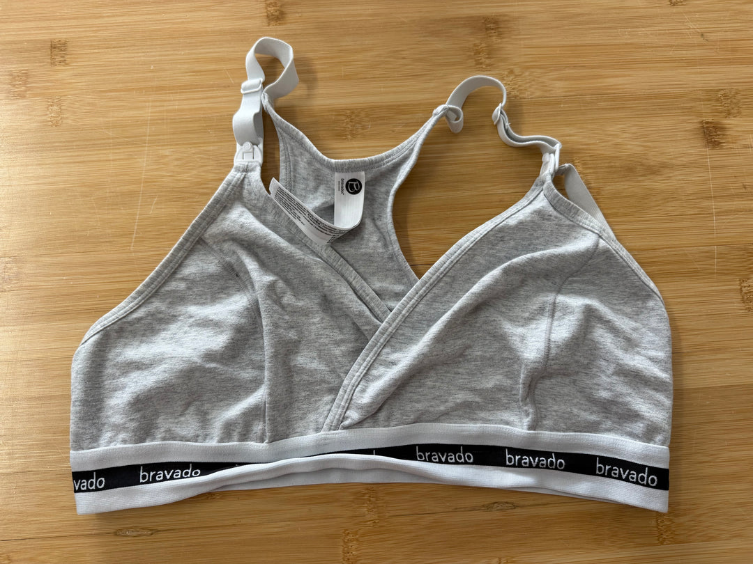 Bravado! Athletic Style Nursing Bra – L | Grey | Racerback