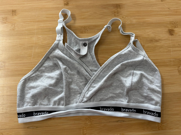 Bravado! Athletic Style Nursing Bra – L | Grey | Racerback