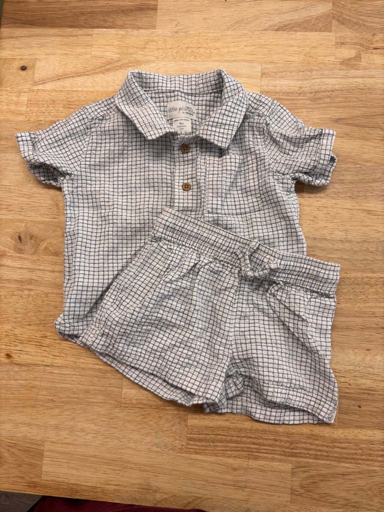 Little Planet by Carters Set – Size 9M (Blue Plaid)