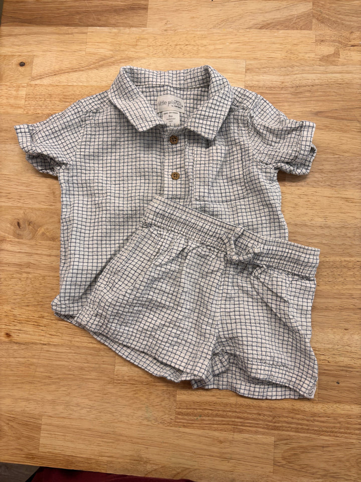 Little Planet by Carters Set – Size 9M (Blue Plaid)