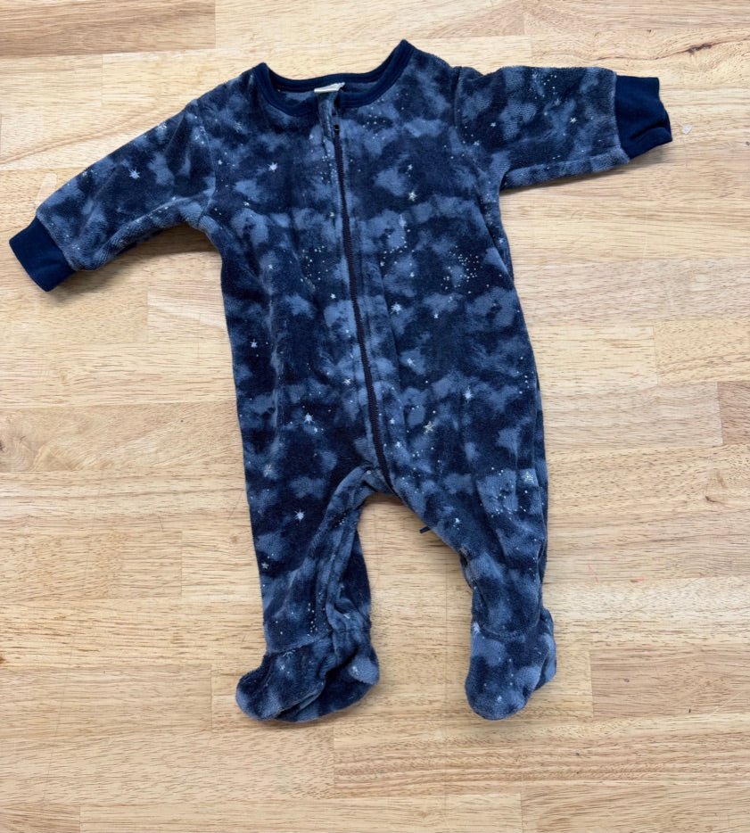 Petit Lem Sleeper – Newborn | Navy Terry Cloth Footed - Nest and Sprout - Consignment