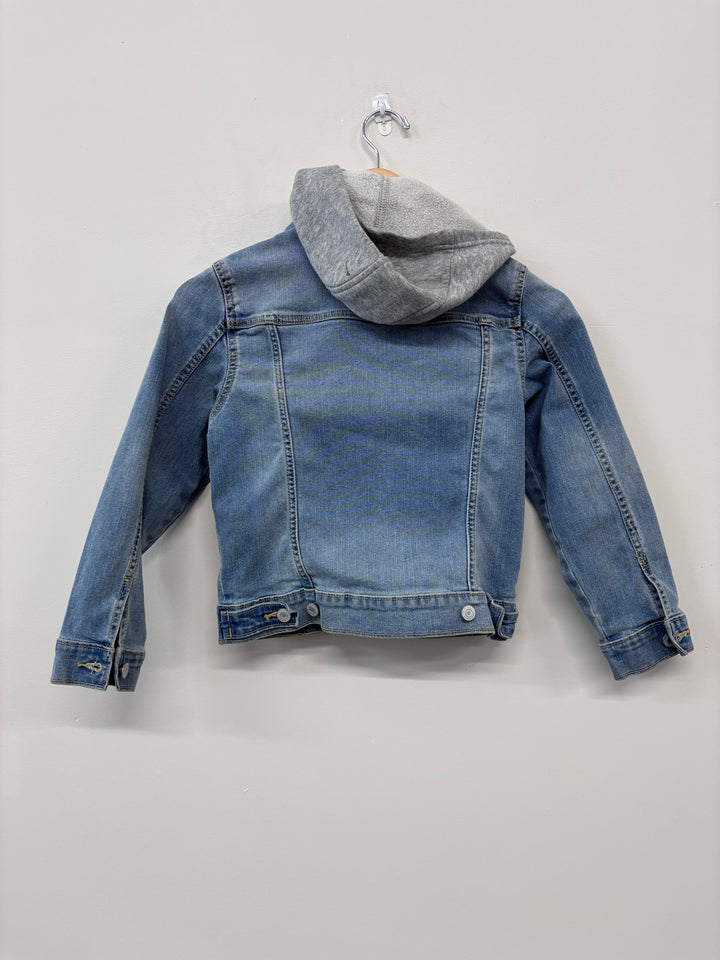 Old Navy Denim Jacket with Sweater Hood (Size 8)