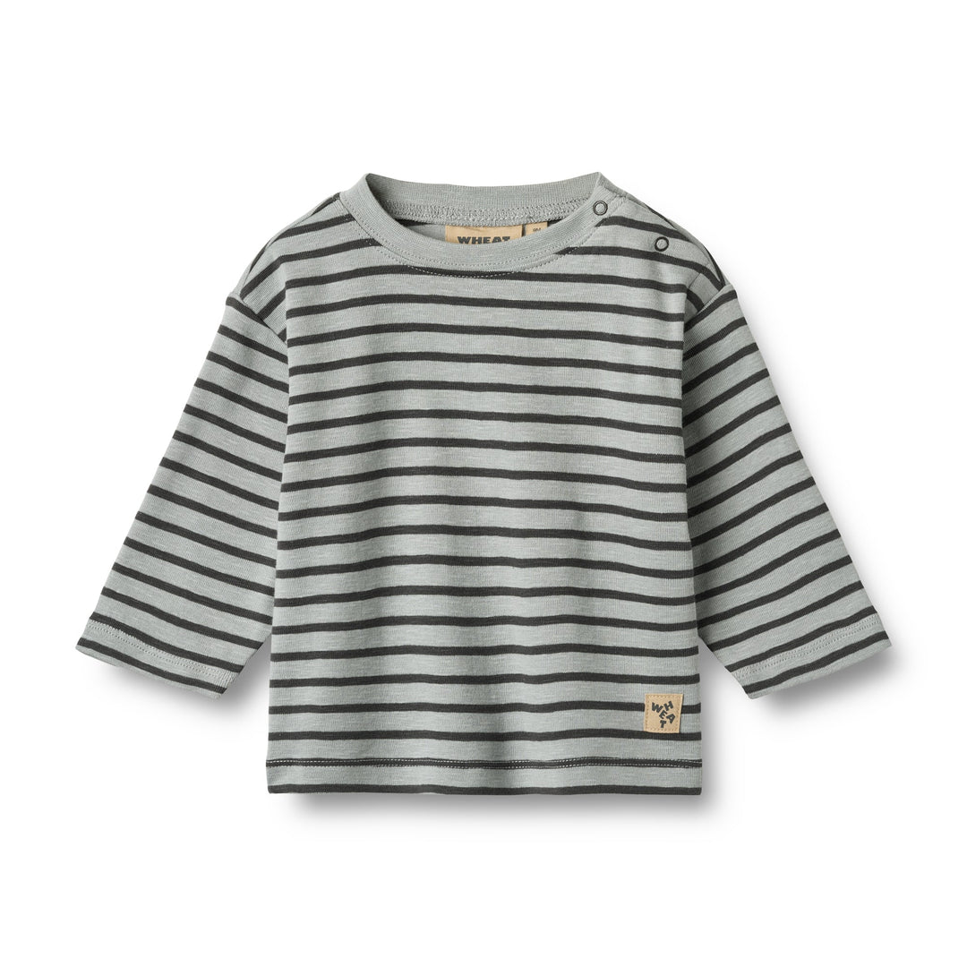 Wheat Baby & Toddler Long Sleeve Shirt | Dallas in Soft Blue Stripe