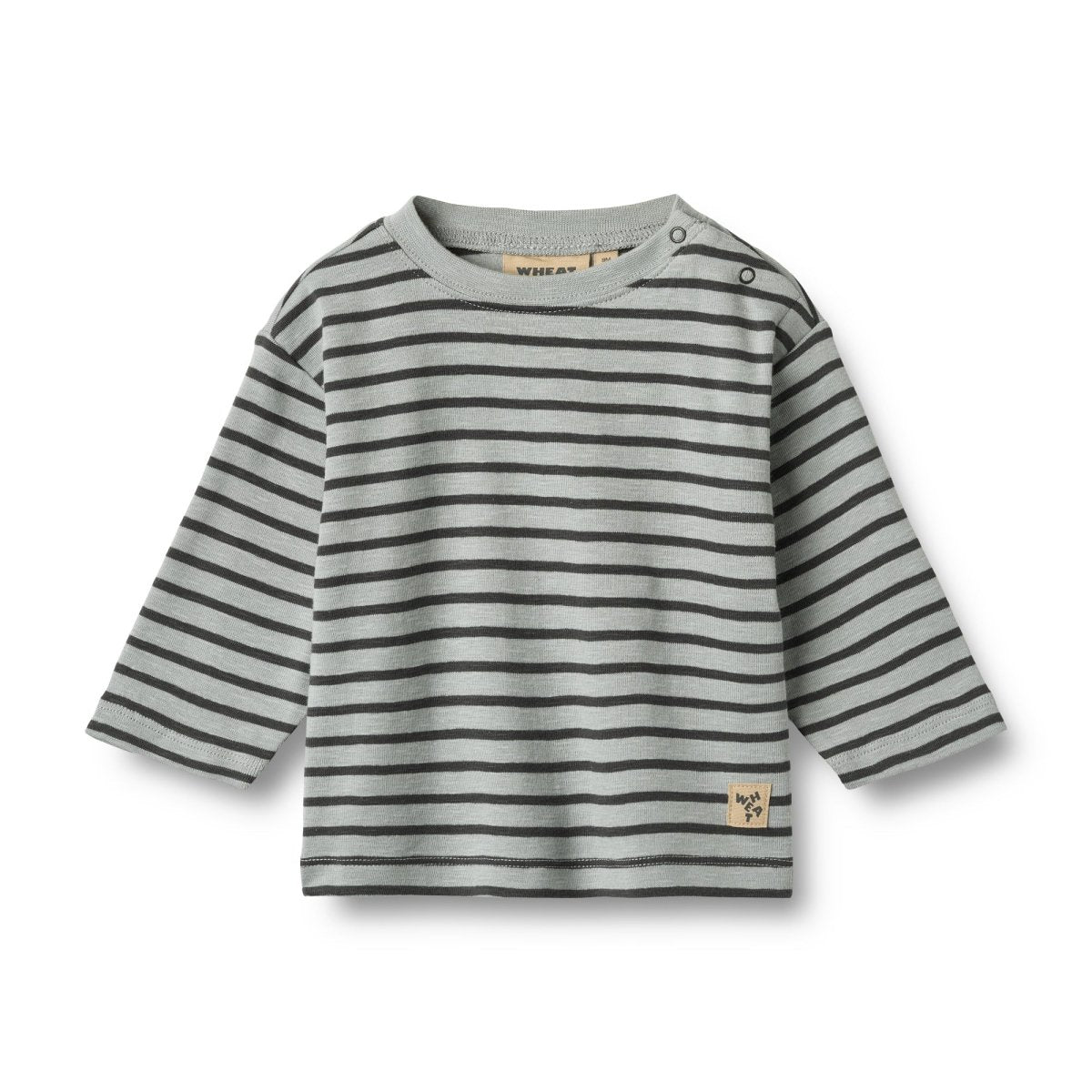 Wheat Baby & Toddler Long Sleeve Shirt | Dallas in Soft Blue Stripe - Nest and Sprout - Wheat Kids