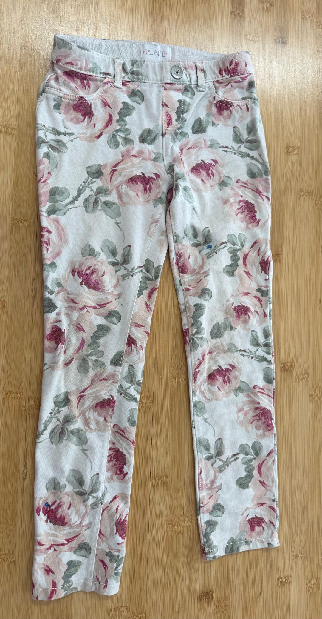 The Children's Place Floral Jean – 8 | Sequin Detail