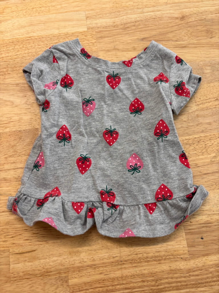 Cat & Jack 12M Strawberry Ruffle Top