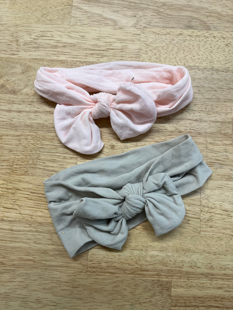Bow Set – Pink & Grey (2-Pack)