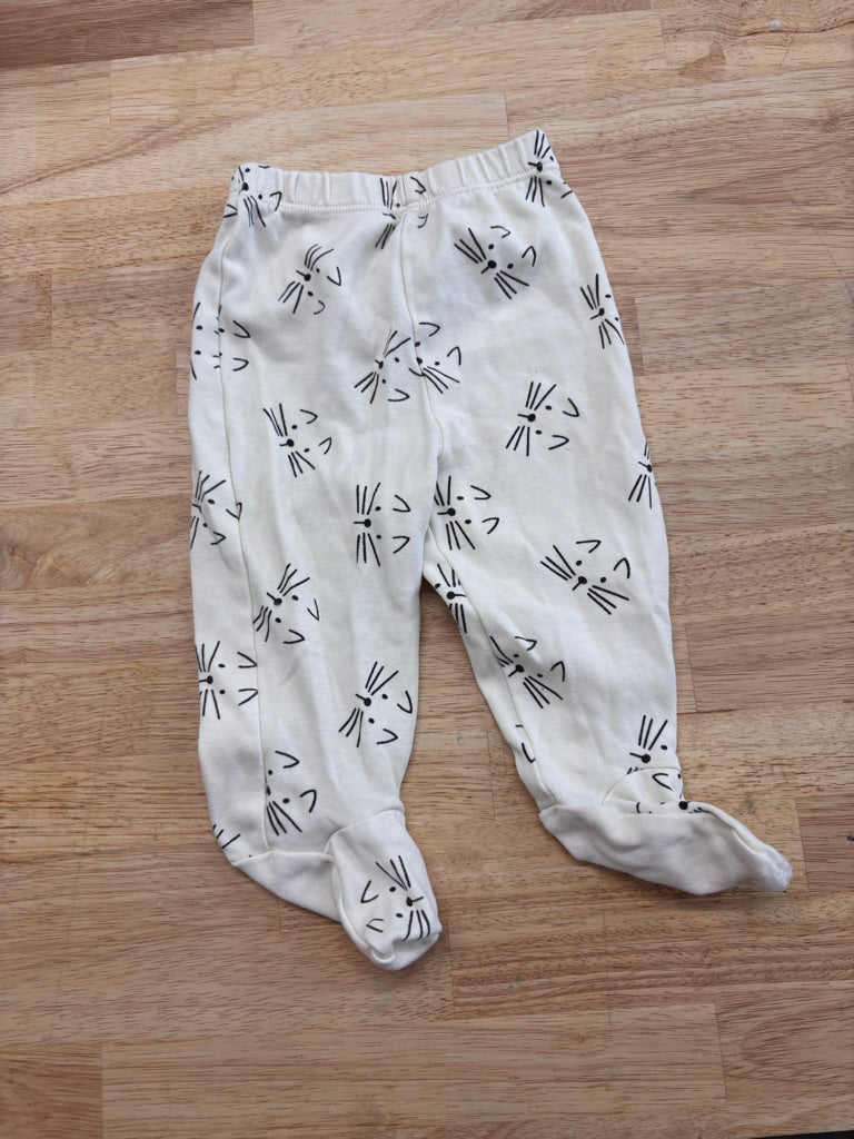 Maple Clothing Footed Leggings – Size 3–6M (Cat Face)