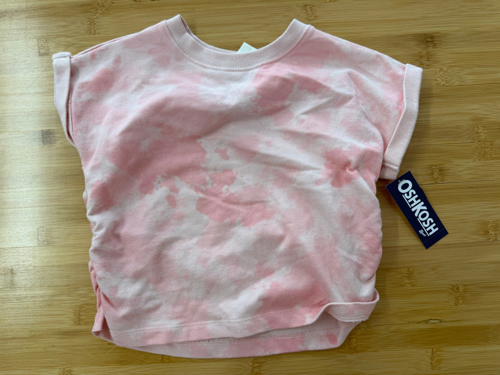 OshKosh Top – 5 | Pink Splotchy Rolled Sleeves | NWT