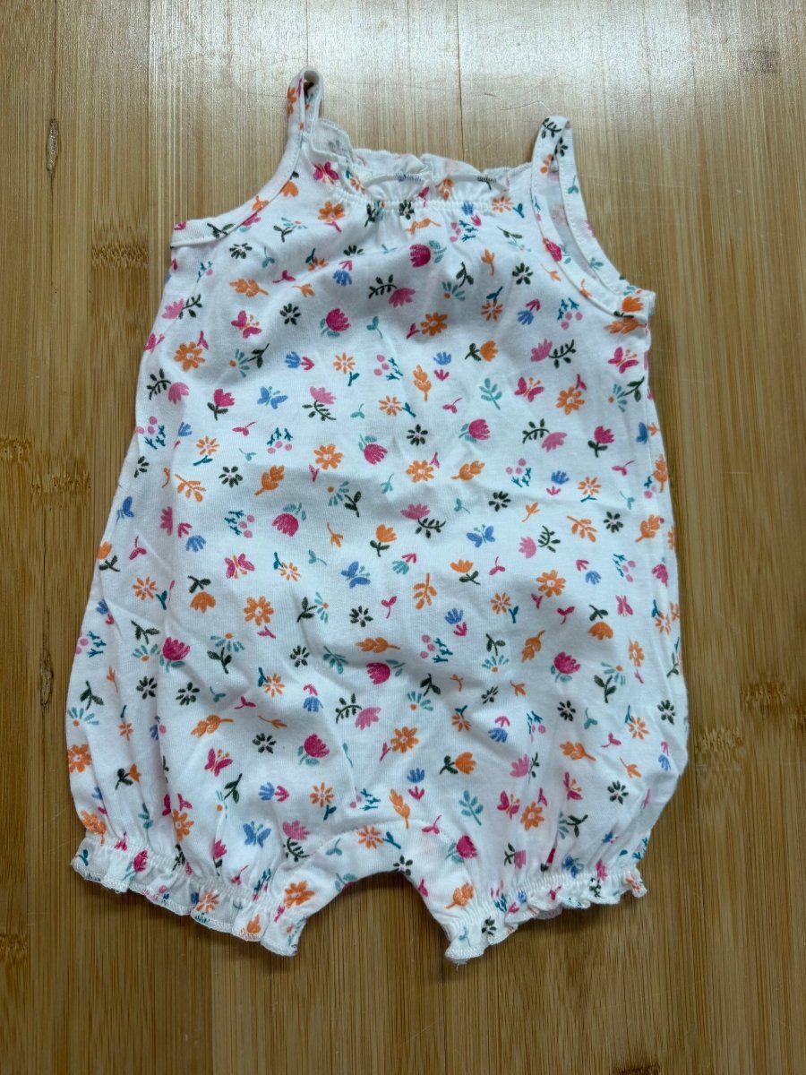 Carter's Sleeveless Romper – 3 Months | Butterfly Flower Print - Nest and Sprout-Consignment