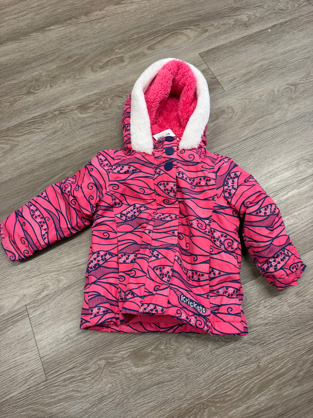 Krickets Snow Jacket – 18M | Pink & Navy Hearts