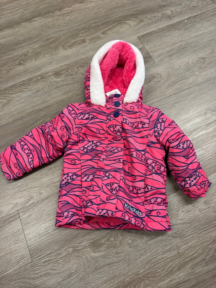 Krickets Snow Jacket – 18M | Pink & Navy Hearts - Nest and Sprout-Consignment