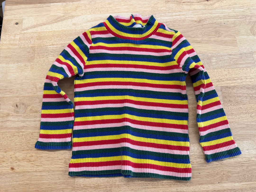 I Love J Mock Neck Shirt – M (3/4Y) | Multistripe Ribbed
