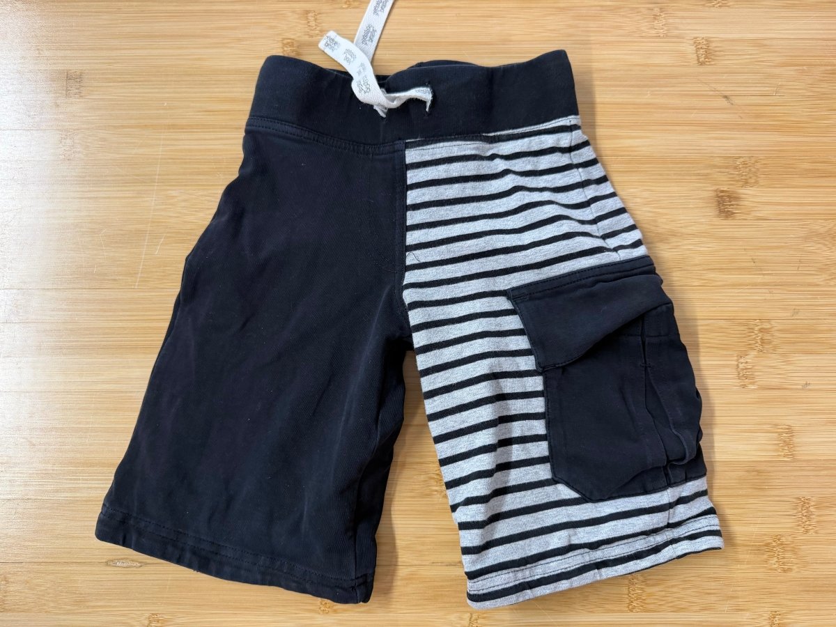Peekaboo Beans Grey & Black Stripe Short – 3 - Nest and Sprout-Consignment