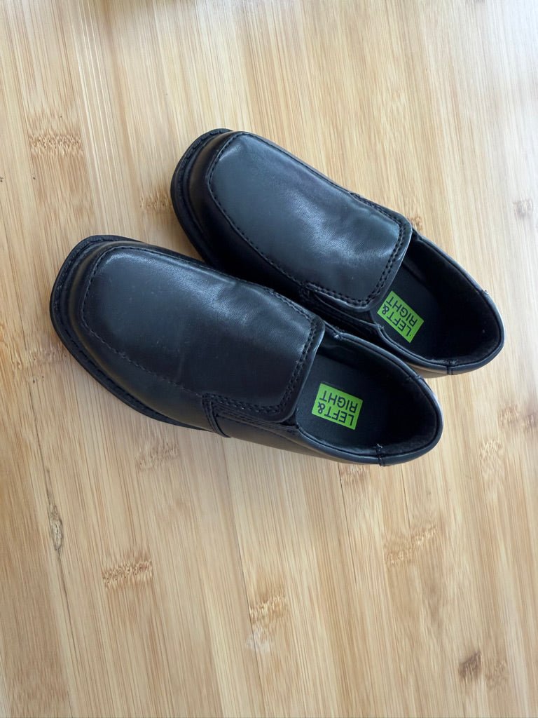 Left & Right Dress Shoes – 10 | Black Synthetic Like New with Box - Nest and Sprout-Consignment