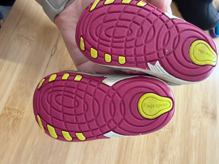 Stride Rite Early Walker Sneakers – 3W | Silver and Burgundy