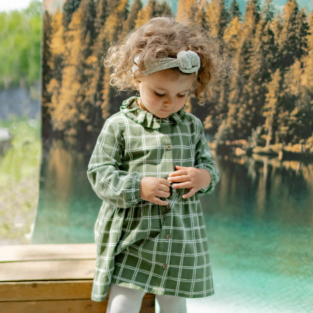 Green Plaid Dress | Long Sleeve