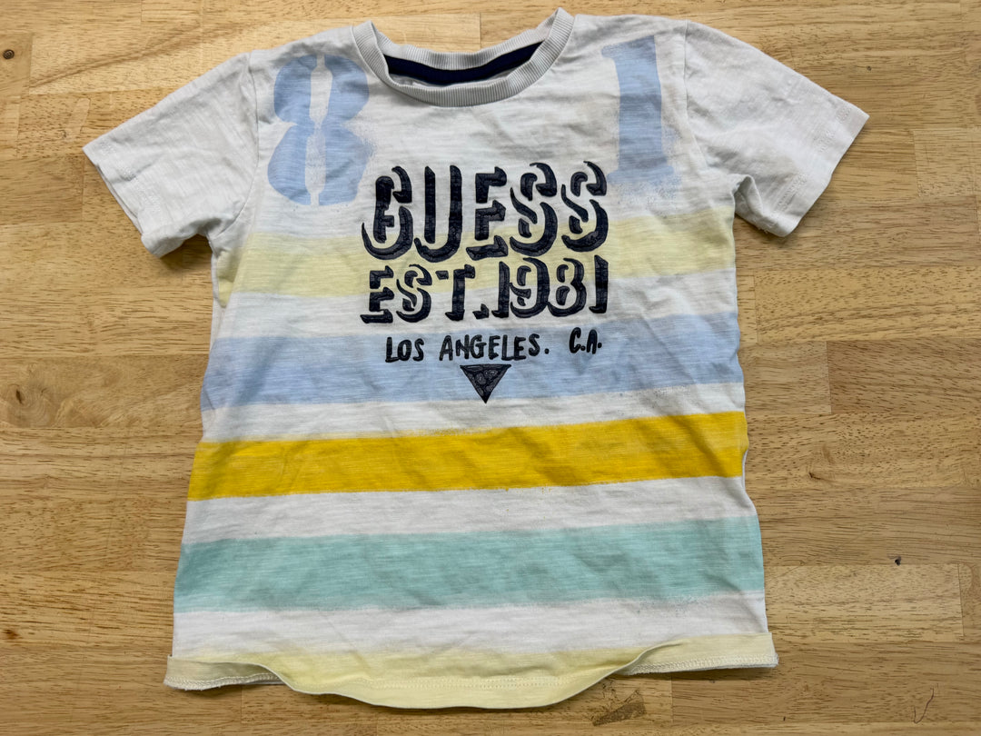 Guess Pastel Stripe Shirt – 5 | Blue Yellow White Short Sleeve