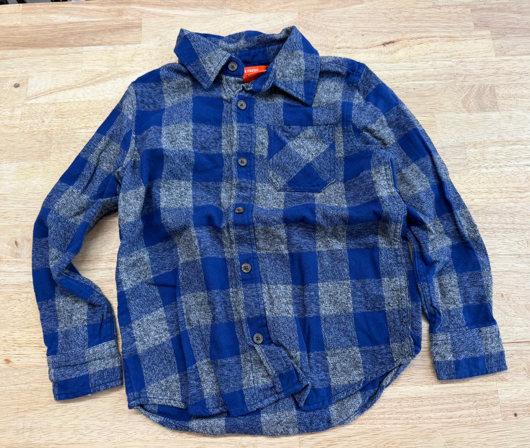 Joe Fresh Flannel Button Up Shirt – Blue and Grey