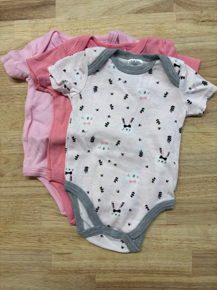 Little Beginnings Bodysuit 3-6 Months, Pink "Dream Big" Short Sleeve