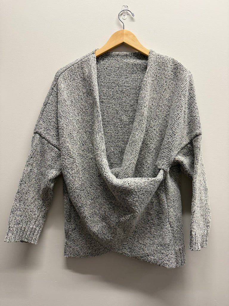 Grey Knit Cowl Nursing Top – L Est. | Long Sleeve Pull-Down Access - Nest and Sprout-Consignment