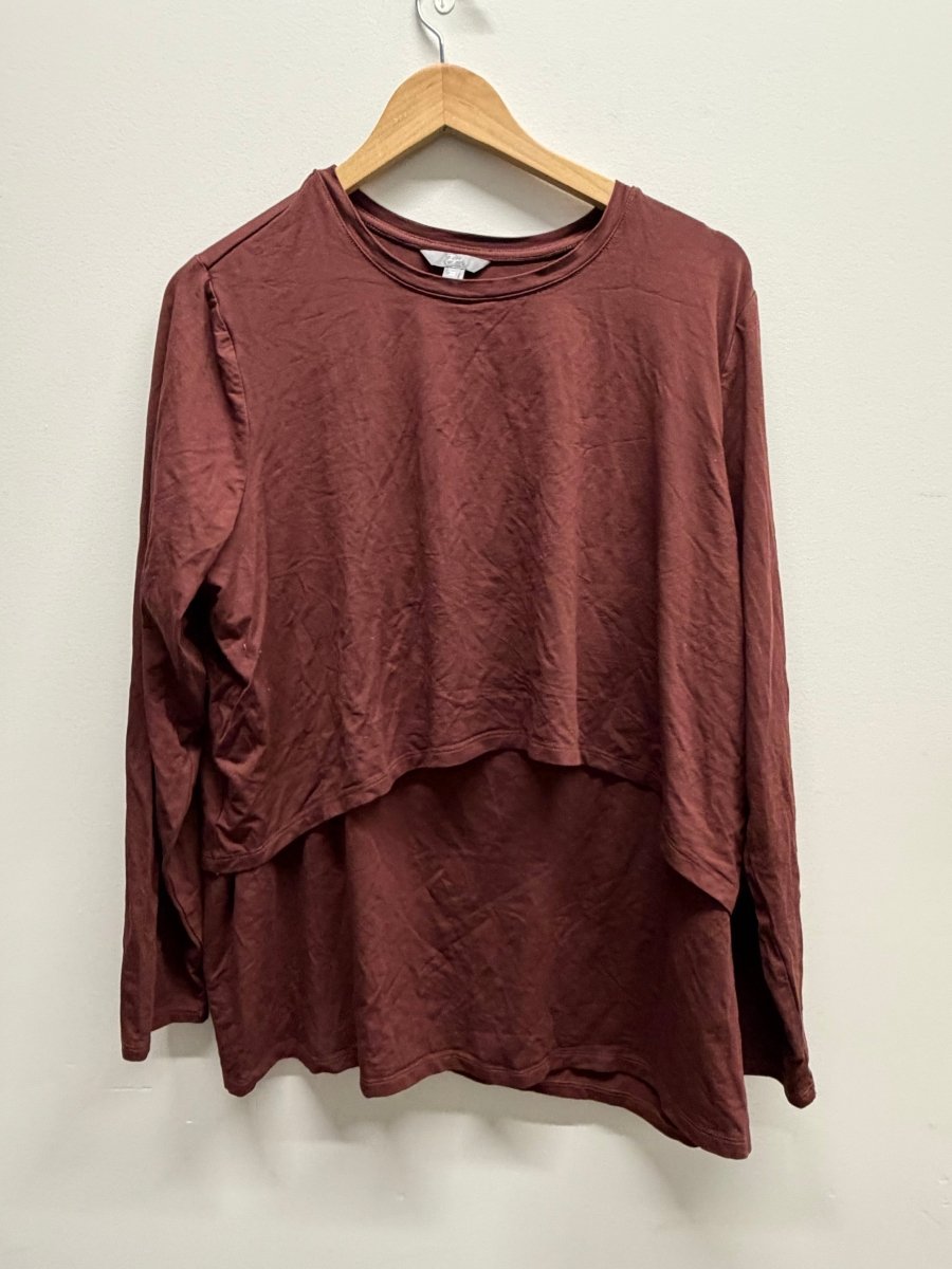 Thyme Maternity Nursing Top – XXL | Deep brown Long Sleeve Excellent - Nest and Sprout-Consignment