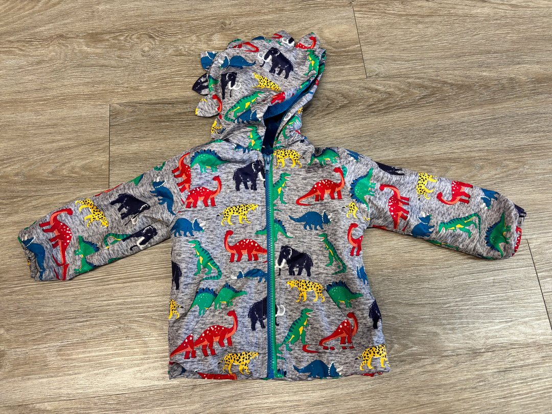 Mick Mack Dinosaur Fleece-Lined Mid-Season Jacket Grey | Size 24M