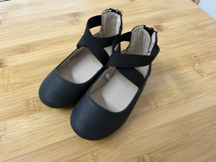 The Children's Place Ballet Flats – 6 | Black Ankle Elastic Back Zipper