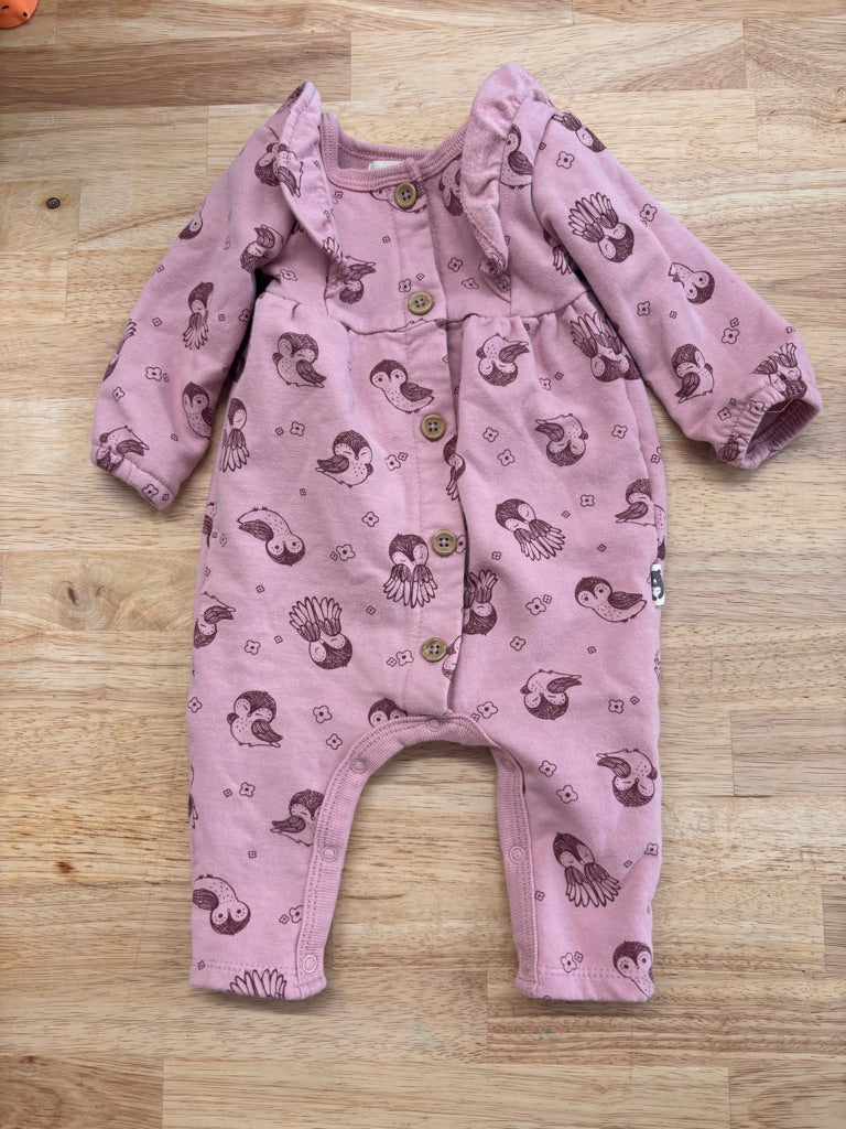 Rabbit & Bear 3–6M Romper – Pink Bird Print