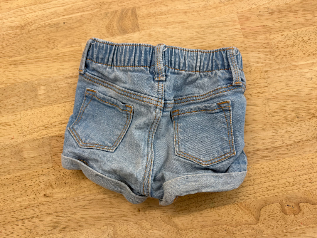 Old Navy Denim Shorts – 12–18M | Rolled Edge