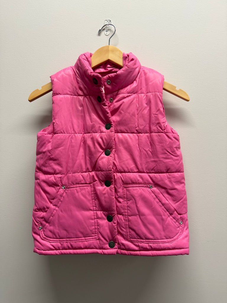 The Children's Place Puffer Vest – M (7/8) | Pink Snap-Up Missing Hood | Play - Nest and Sprout-Consignment