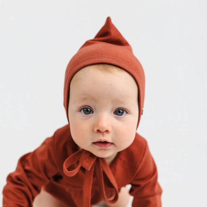 Little & Lively Baby Bamboo Pixie Bonnet – Burnt Brick