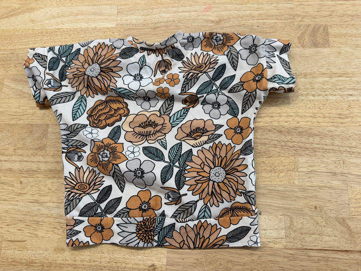 Gro by Zoe Grow-With-Me Shirt – 1-3Y | Orange Floral with Cream Backdrop