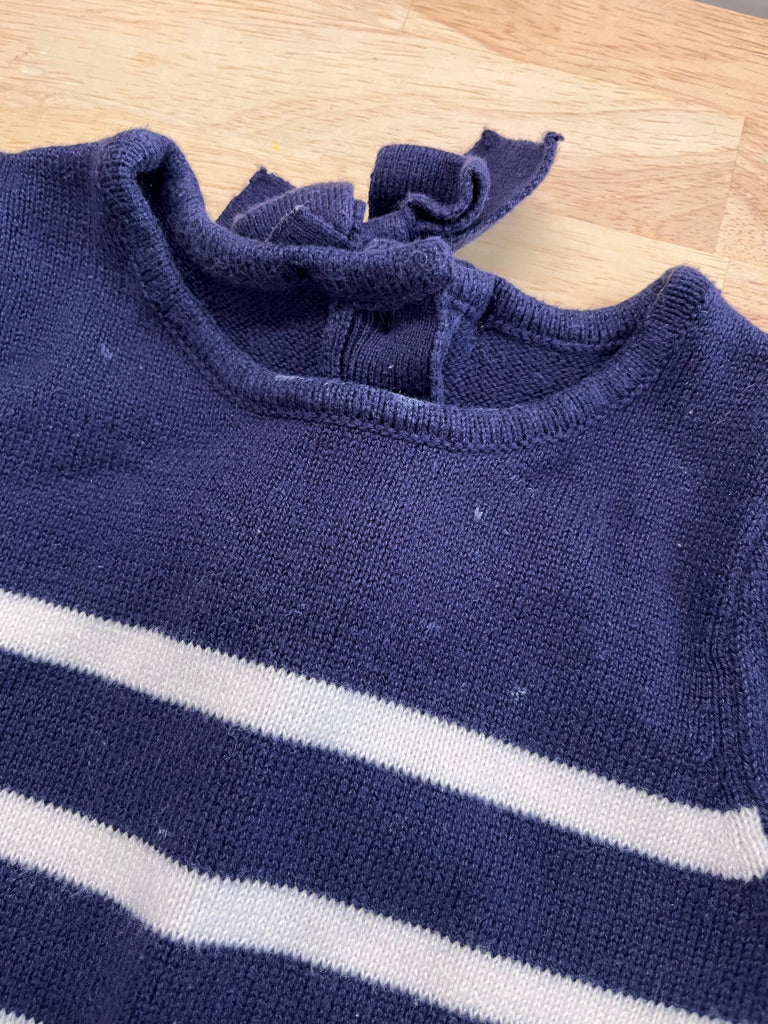 Gymboree 2T Sweater Knit Dress – Blue & White imperfect