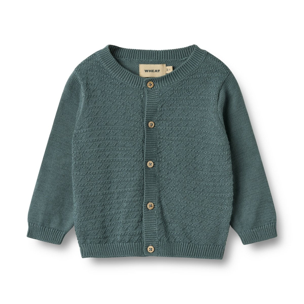 Baby & Kids Knit Cardigan | Bjorn in Stormy Weather - Nest and Sprout - Wheat Kids