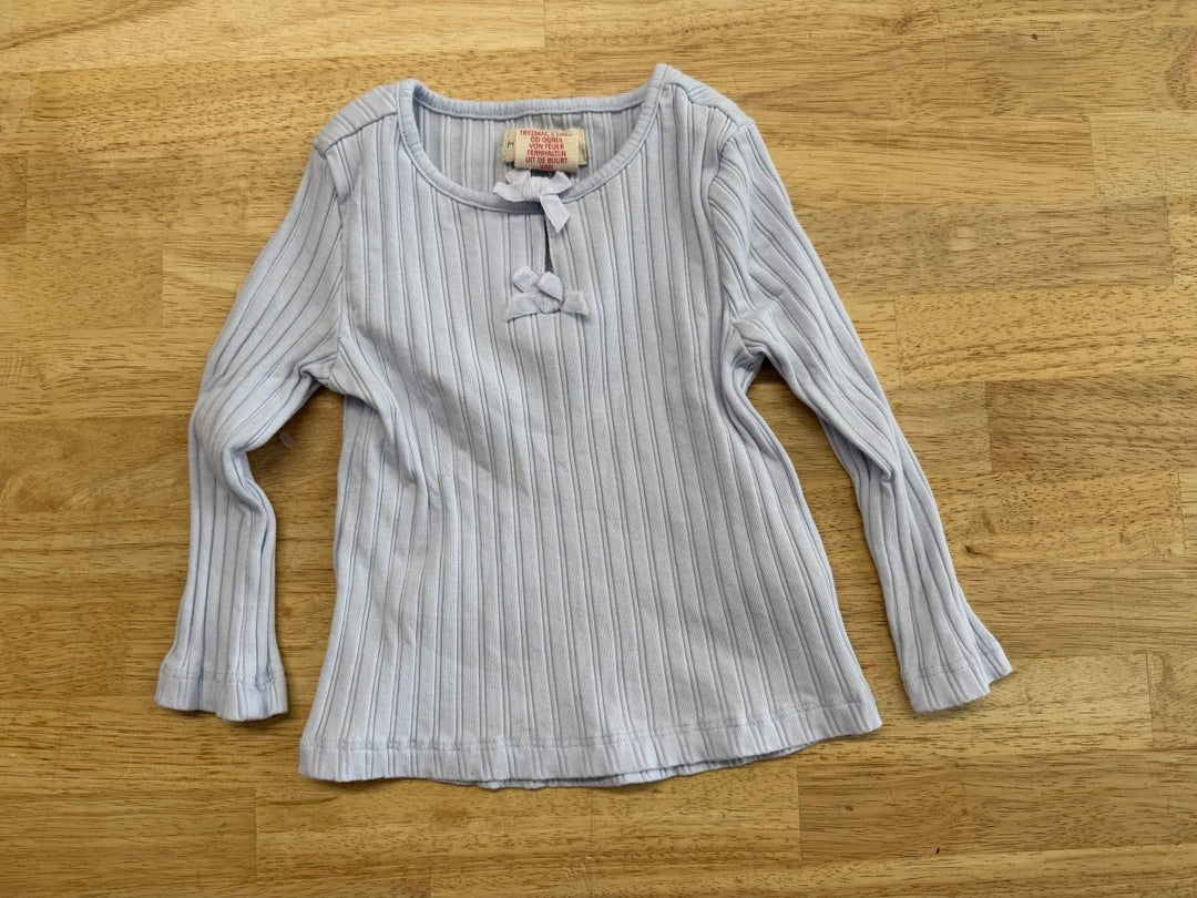 Happily Grey Long - Sleeve Tee – 18M | Light Blue Ribbed - Nest and Sprout - Consignment