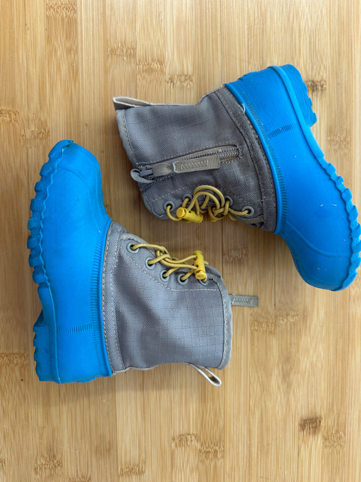Native Jimmy Rain Boots – C8 (EU 24) | Light Grey & Blue No Insulation