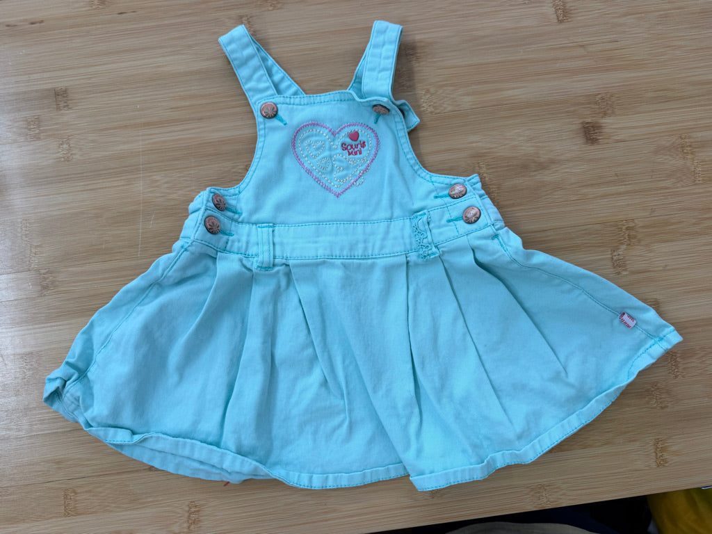 Souris Mini Light Blue Denim Embroidery Jumper Dress – 18M